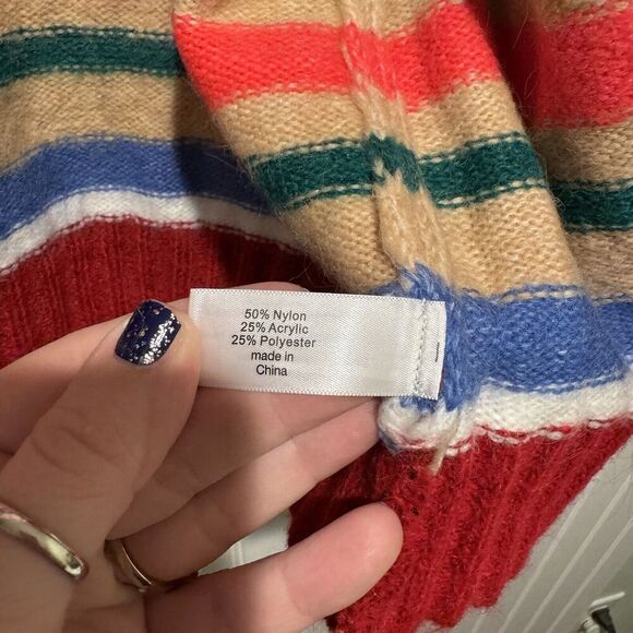 Lane Bryant Long Open Front Christmas Striped Cardigan Sweater NEW 22/24 - Picture 6 of 7